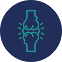 Icon representing psychology or mental health, featuring a simplified silhouette of a head and upper torso with a lightbulb inside, symbolizing ideas or thoughts, all set against a dark blue background.